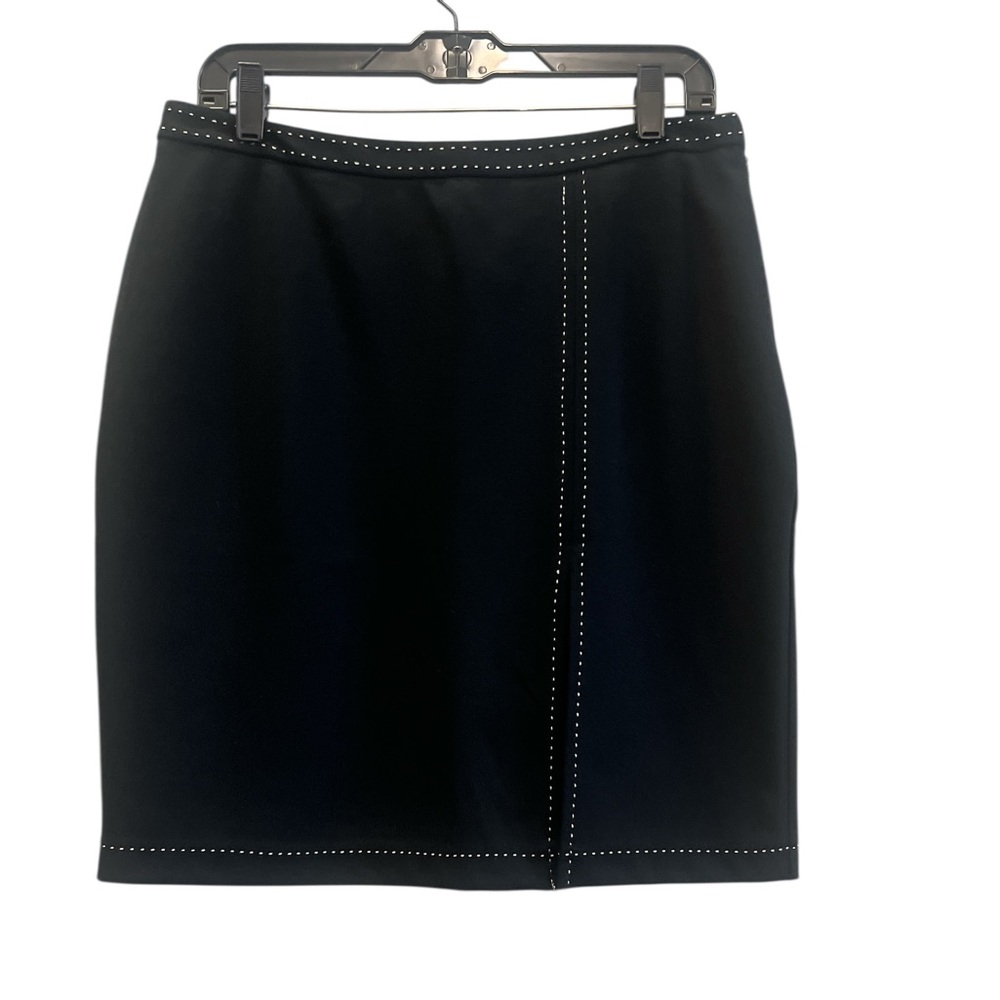 Express Black Pencil Mini Skirt with White Contrast Stitching Size 10
